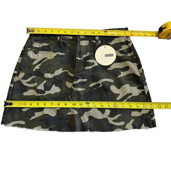 Rumor Boutique Green Camo Mini Skirt Military 90's Armycore Grunge Hunting - Picture 7 of 8